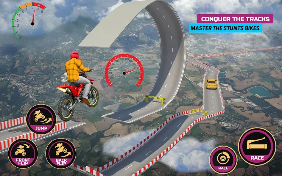 Racing Bike Stunt Games Master (Гонки на мотоциклах Мастер игр в трюки) [МОД: Деньги, Монеты и Меню MOD] Screenshot 4