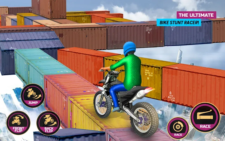 Racing Bike Stunt Games Master (Гонки на мотоциклах Мастер игр в трюки) [МОД: Деньги, Монеты и Меню MOD] Screenshot 5