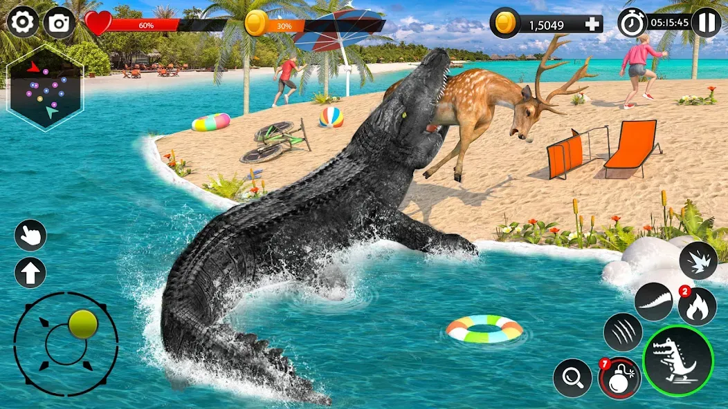 Hungry Animal Crocodile Games [МОД: Меню, Бесконечные монеты и Открытые уровни] Screenshot 2