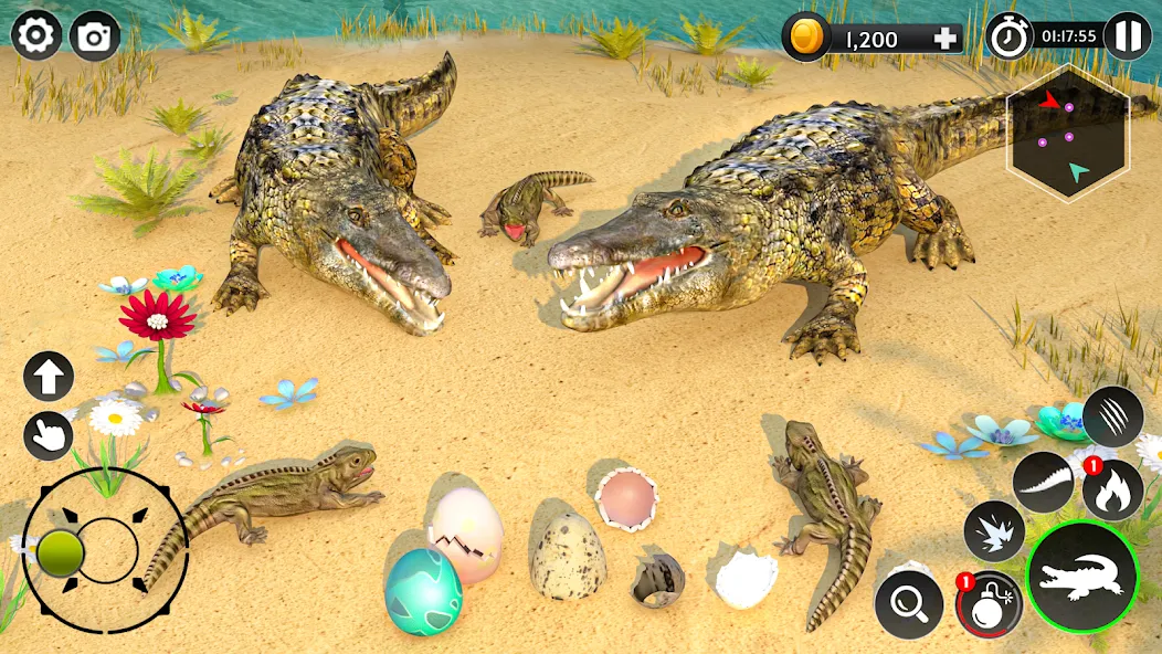 Hungry Animal Crocodile Games [МОД: Меню, Бесконечные монеты и Открытые уровни] Screenshot 3
