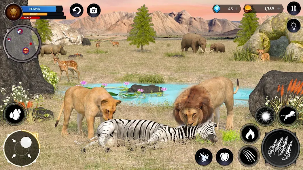 Lion Simulator Wild Lion Games [МОД: Все открыто, Дополнительные деньги и Меню MOD] Screenshot 2