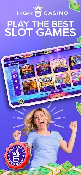 High 5 Casino: Real Slot Games (Хай 5 Казино) [МОД: Меню, Бесконечные монеты и Открытые уровни] Screenshot 1