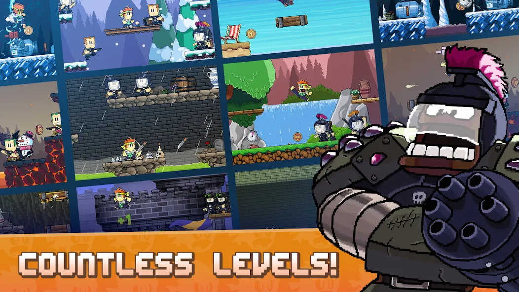 Dan the Man: Action Platformer (Дэн зе Мэн) [МОД: Много денег, Монет и Все открыто] Screenshot 2