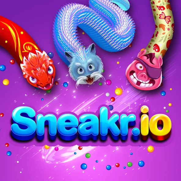Sneak.io - Snake Game [МОД: Много монет, Открытые уровни и Мега MOD] Screenshot 1