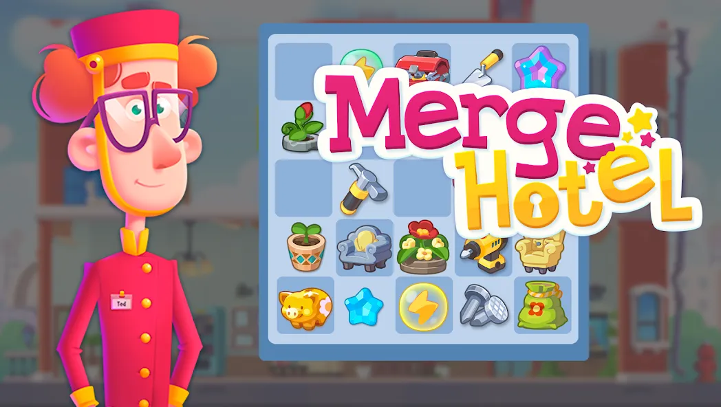 Merge Hotel: Family Story Game (Мердж Отель) [МОД: Деньги, Монеты и Меню MOD] Screenshot 1