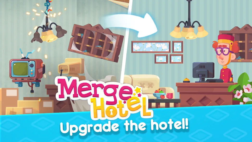 Merge Hotel: Family Story Game (Мердж Отель) [МОД: Деньги, Монеты и Меню MOD] Screenshot 3