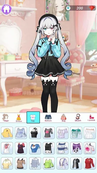 Anime Dress Up and Makeup Game [МОД: Бесконечные деньги, Монеты и Мега MOD] Screenshot 3