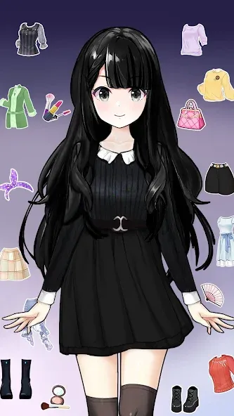 Anime Dress Up and Makeup Game [МОД: Бесконечные деньги, Монеты и Мега MOD] Screenshot 4