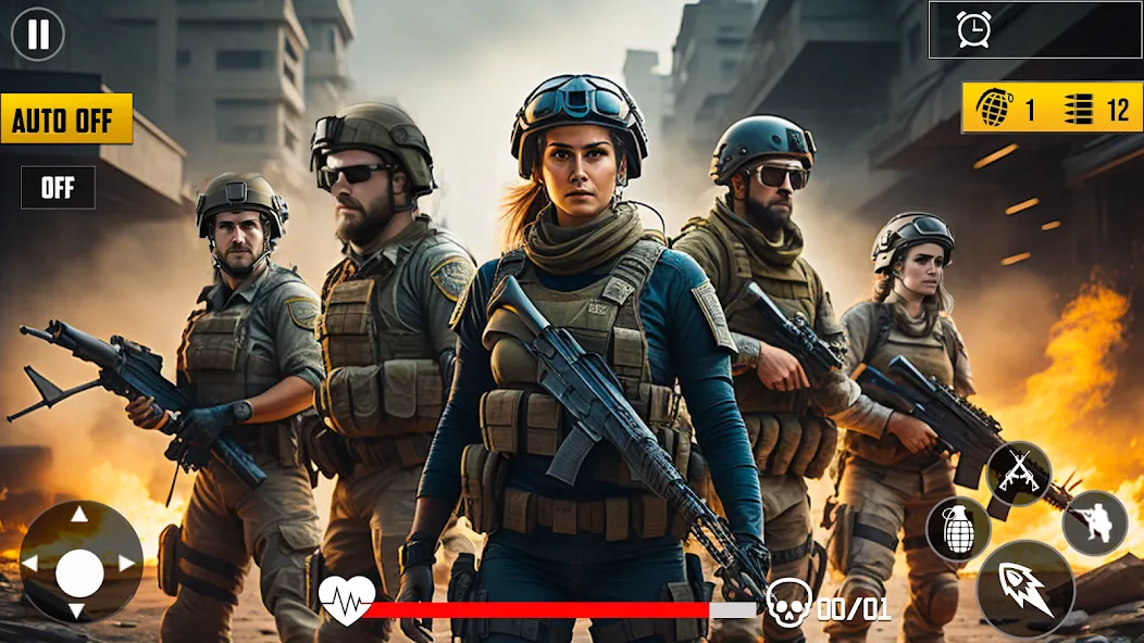Gun Shooting Games Fps Offline [МОД: Меню, Бесконечные монеты и Открытые уровни] Screenshot 2