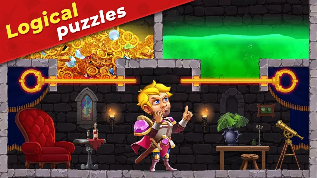 Mr. Knight: Pin Puzzles [МОД: Все открыто, Дополнительные деньги и Меню MOD] Screenshot 3