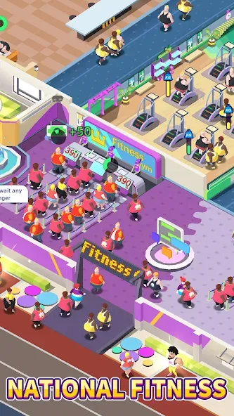 Fitness Club Tycoon (Фитнес Клуб Тайкун) [МОД: Деньги, Монеты и Меню MOD] Screenshot 2