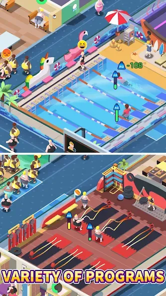 Fitness Club Tycoon (Фитнес Клуб Тайкун) [МОД: Деньги, Монеты и Меню MOD] Screenshot 3