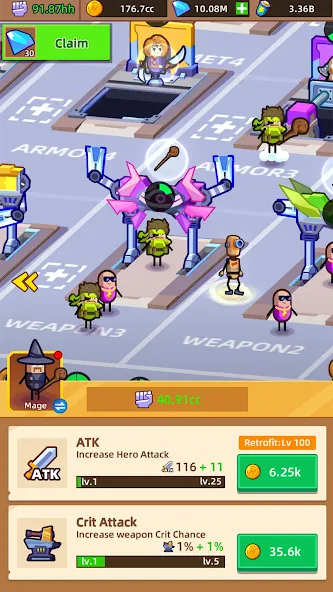 Hero Making Tycoon: Idle Games (Хиро Мейкинг Тайкун) [МОД: Много денег, Монет и Все открыто] Screenshot 5