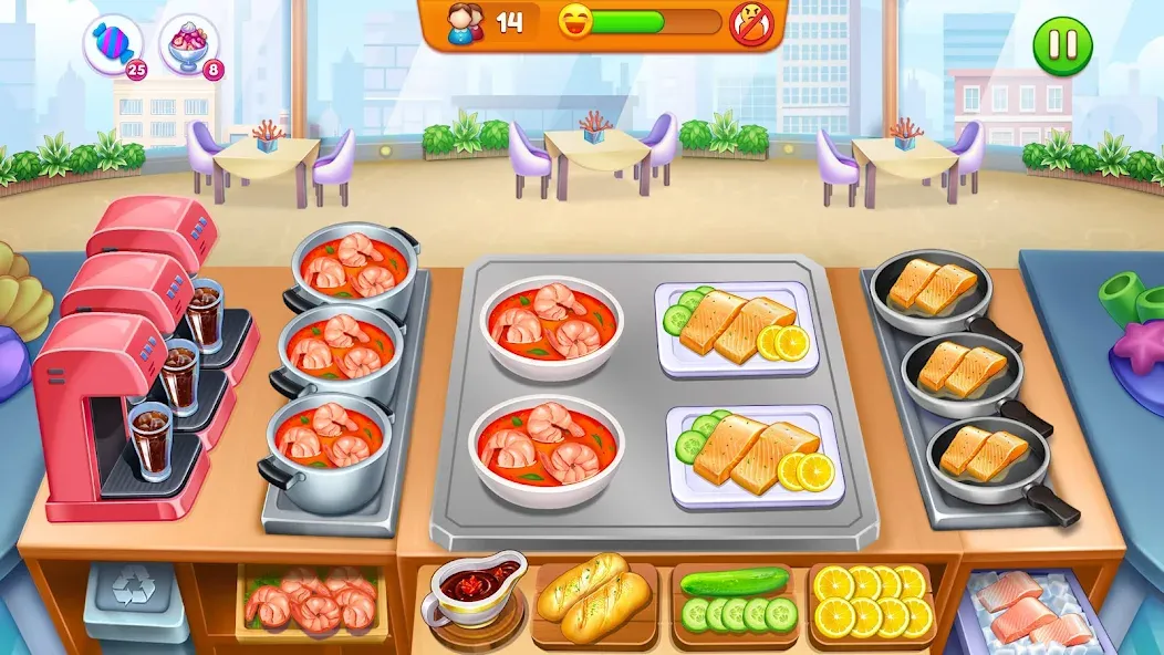 Cooking Restaurant Food Games [МОД: Деньги, Монеты и Меню MOD] Screenshot 1