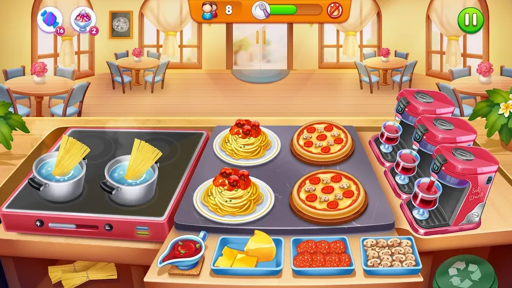 Cooking Restaurant Food Games [МОД: Деньги, Монеты и Меню MOD] Screenshot 2