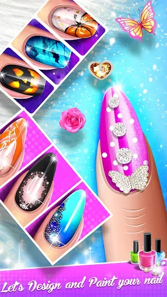 Nail Salon Fashion Makeup Game [МОД: Деньги, Монеты и Меню MOD] Screenshot 5