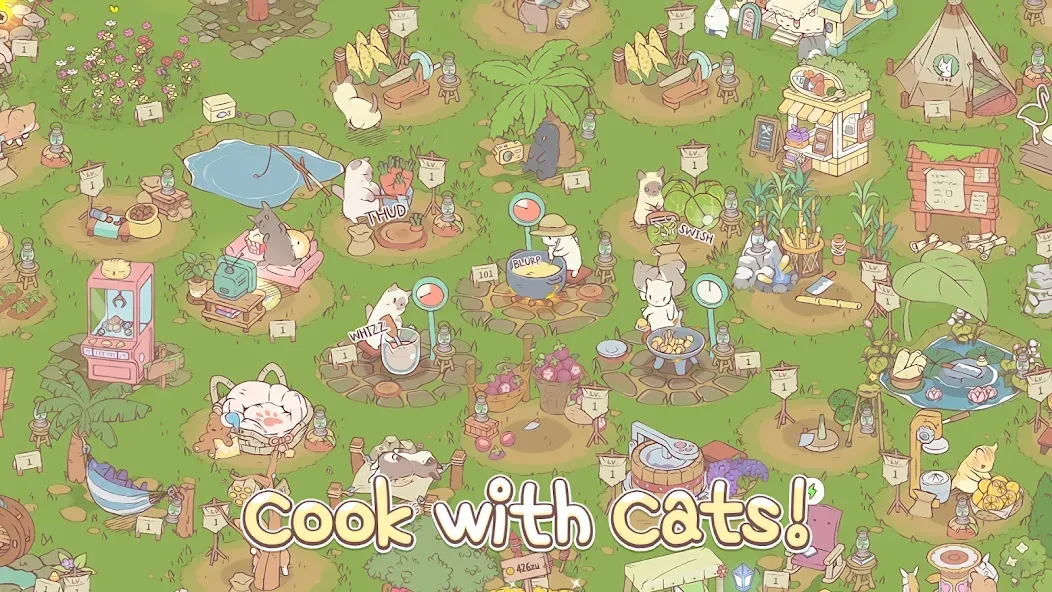 Cats & Soup - Cute Cat Game [МОД: Много денег, Монет и Все открыто] Screenshot 2