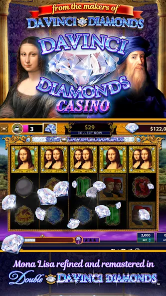 Da Vinci Diamonds Casino – Bes (Да Винчи Даймондс Казино) [МОД: Меню, Бесконечные монеты и Открытые уровни] Screenshot 1