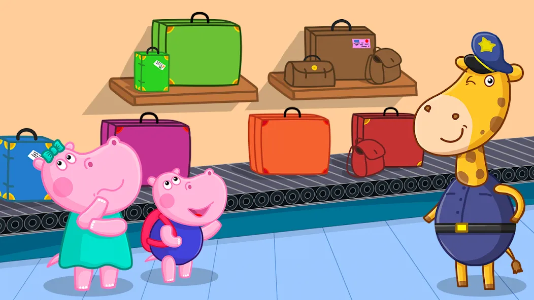 Hippo: Airport Profession Game [МОД: Много монет, Открытые уровни и Мега MOD] Screenshot 2