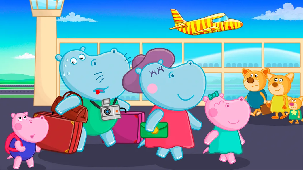 Hippo: Airport Profession Game [МОД: Много монет, Открытые уровни и Мега MOD] Screenshot 4