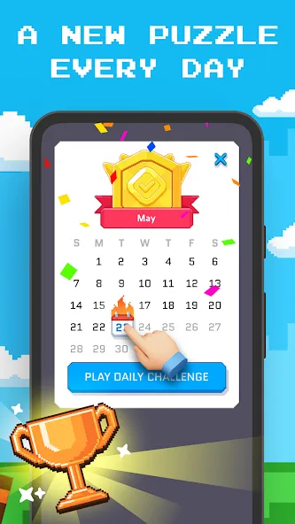 Blockin' Color - Block Puzzle [МОД: Много денег, Монет и Все открыто] Screenshot 4