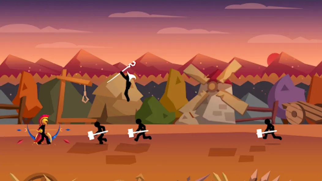 Stick Fight: Shadow Archer (Стк Файт) [МОД: Меню, Бесконечные монеты и Открытые уровни] Screenshot 1