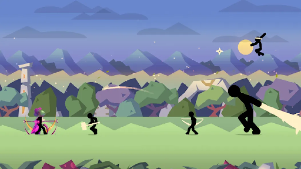 Stick Fight: Shadow Archer (Стк Файт) [МОД: Меню, Бесконечные монеты и Открытые уровни] Screenshot 2