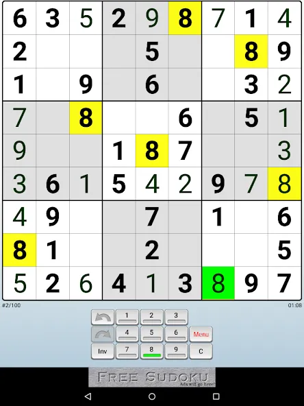 Droidoku - Andoku Puzzle (Дроидоку) [МОД: Все открыто, Дополнительные деньги и Меню MOD] Screenshot 2