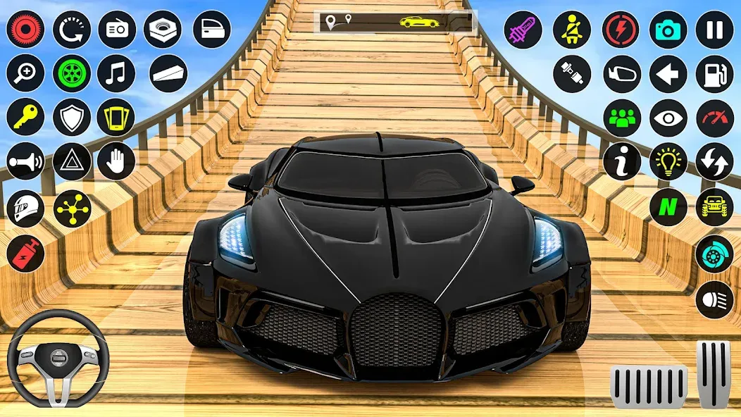 GT Car Stunt Race: Mega Ramps (Джи Ти Кар Стант Рейс) [МОД: Меню, Бесконечные монеты и Открытые уровни] Screenshot 3