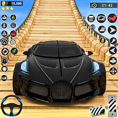 Скачать GT Car Stunt Race: Mega Ramps (Джи Ти Кар Стант Рейс) [МОД: Меню, Бесконечные монеты и Открытые уровни] | Взлом GT Car Stunt Race: Mega Ramps на Андроид