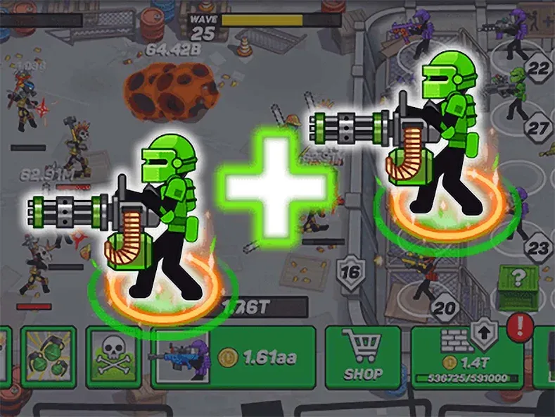 Stickman Defenders: Stick War [МОД: Много денег, Монет и Все открыто] Screenshot 2