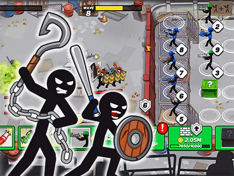 Stickman Defenders: Stick War [МОД: Много денег, Монет и Все открыто] Screenshot 3