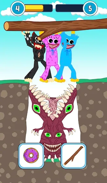 Hugy's Funny Animated Story [МОД: Все открыто, Дополнительные деньги и Меню MOD] Screenshot 1