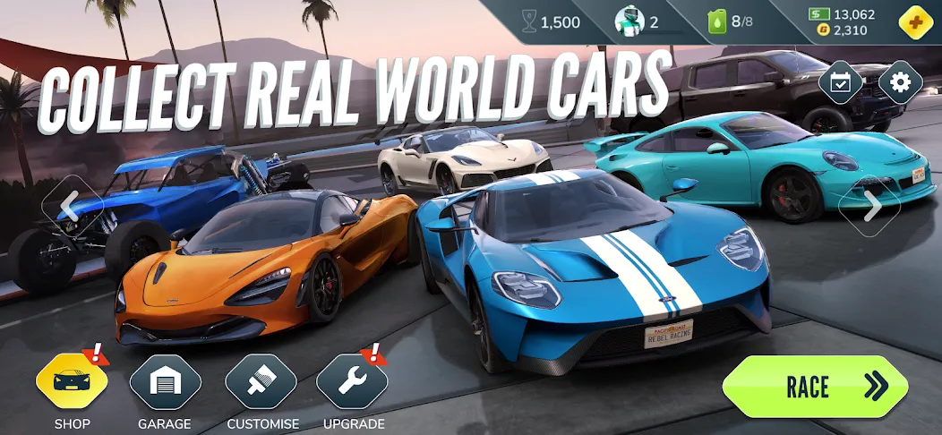 Rebel Racing (Ребел Рейсинг) [МОД: Много монет, Открытые уровни и Мега MOD] Screenshot 3