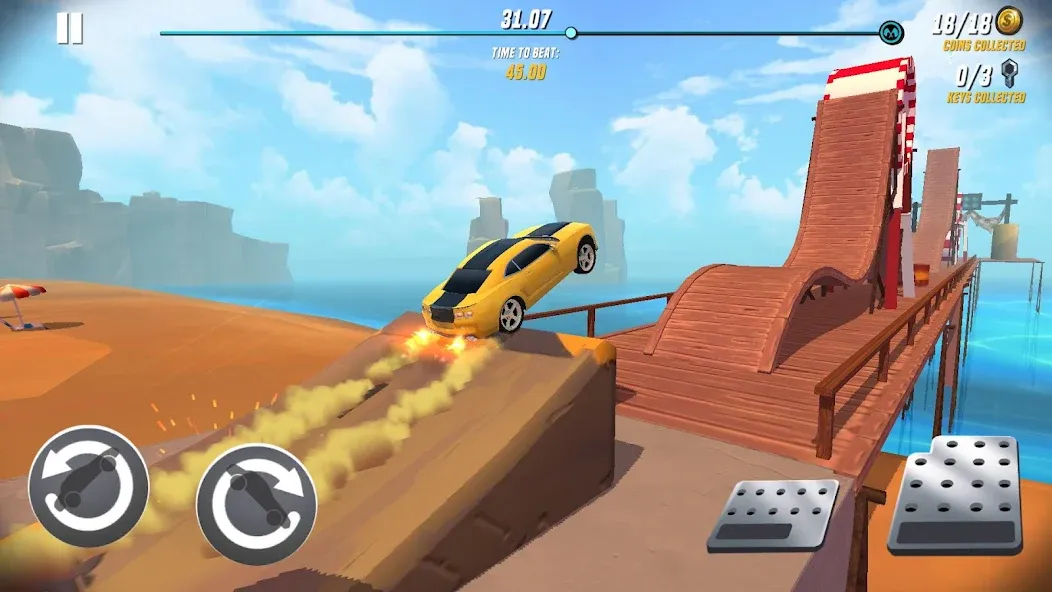 Stunt Car Extreme (Стант Кар Экстрим) [МОД: Меню, Бесконечные монеты и Открытые уровни] Screenshot 1