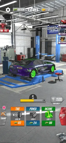 Dyno 2 Race - Car Tuning (Дино 2 Гонка) [МОД: Меню, Бесконечные монеты и Открытые уровни] Screenshot 2