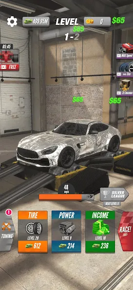 Dyno 2 Race - Car Tuning (Дино 2 Гонка) [МОД: Меню, Бесконечные монеты и Открытые уровни] Screenshot 3