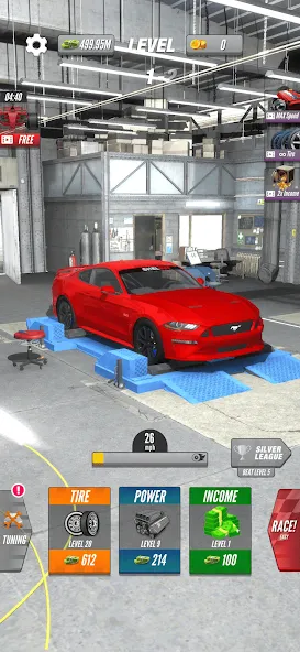 Dyno 2 Race - Car Tuning (Дино 2 Гонка) [МОД: Меню, Бесконечные монеты и Открытые уровни] Screenshot 4