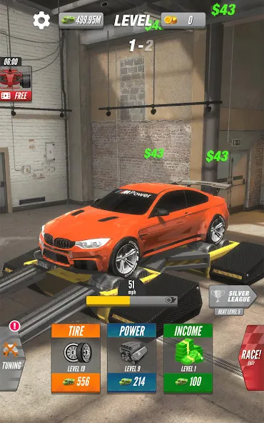 Dyno 2 Race - Car Tuning (Дино 2 Гонка) [МОД: Меню, Бесконечные монеты и Открытые уровни] Screenshot 5