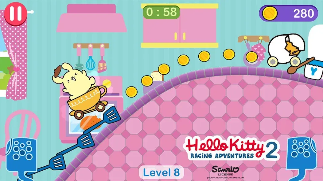 Hello Kitty games - car game [МОД: Бесконечные деньги, Монеты и Мега MOD] Screenshot 2