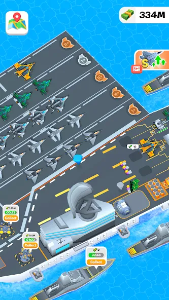 Idle Aircraft Carrier (Айдл Эйркрафт Кэрриер) [МОД: Много денег, Монет и Все открыто] Screenshot 5