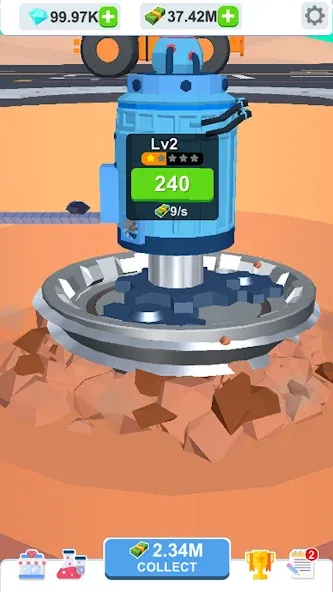 Idle Dig Factory [МОД: Все открыто, Дополнительные деньги и Меню MOD] Screenshot 1