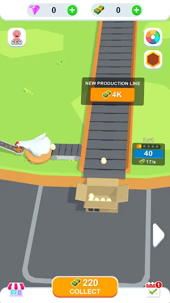Idle Egg Factory [МОД: Меню, Бесконечные монеты и Открытые уровни] Screenshot 4