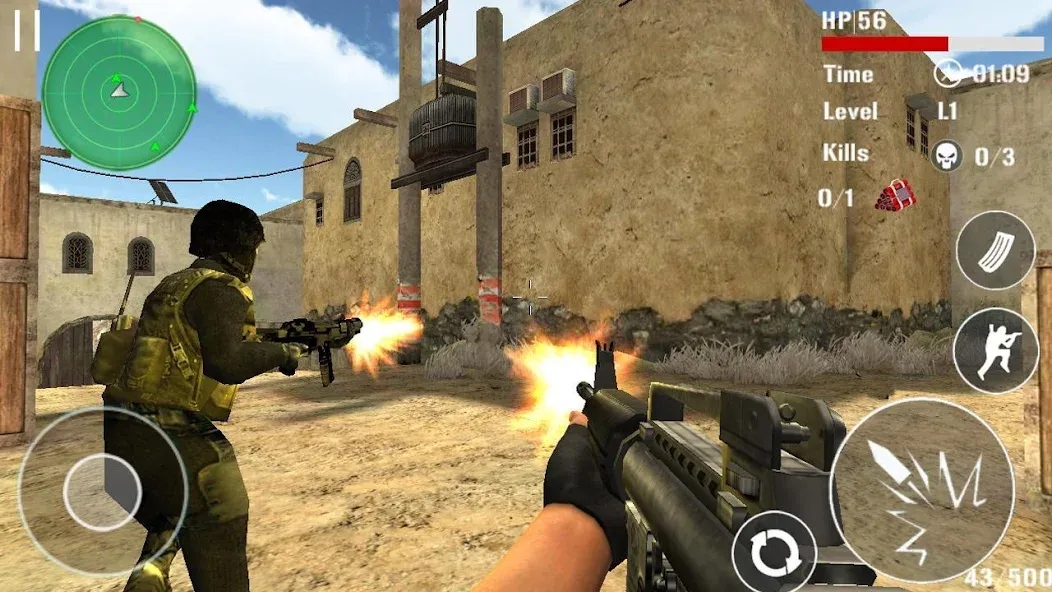 Gun Strike Shoot 3D [МОД: Бесконечные деньги, Монеты и Мега MOD] Screenshot 1