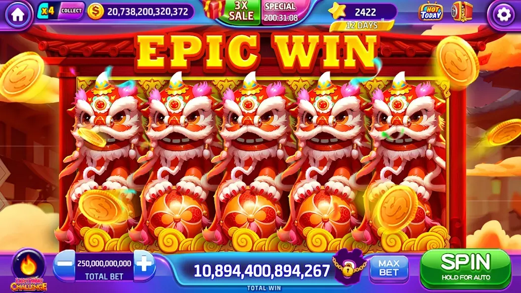 Lava Slots - Casino Games (Лава Слотс) [МОД: Меню, Бесконечные монеты и Открытые уровни] Screenshot 1