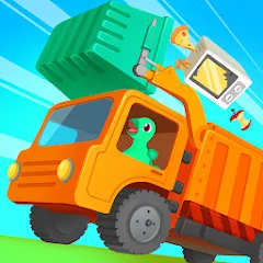 Скачать Dinosaur GarbageTruck:for kids [МОД: Все открыто, Дополнительные деньги и Меню MOD] | Взлом Dinosaur GarbageTruck:for kids на Андроид