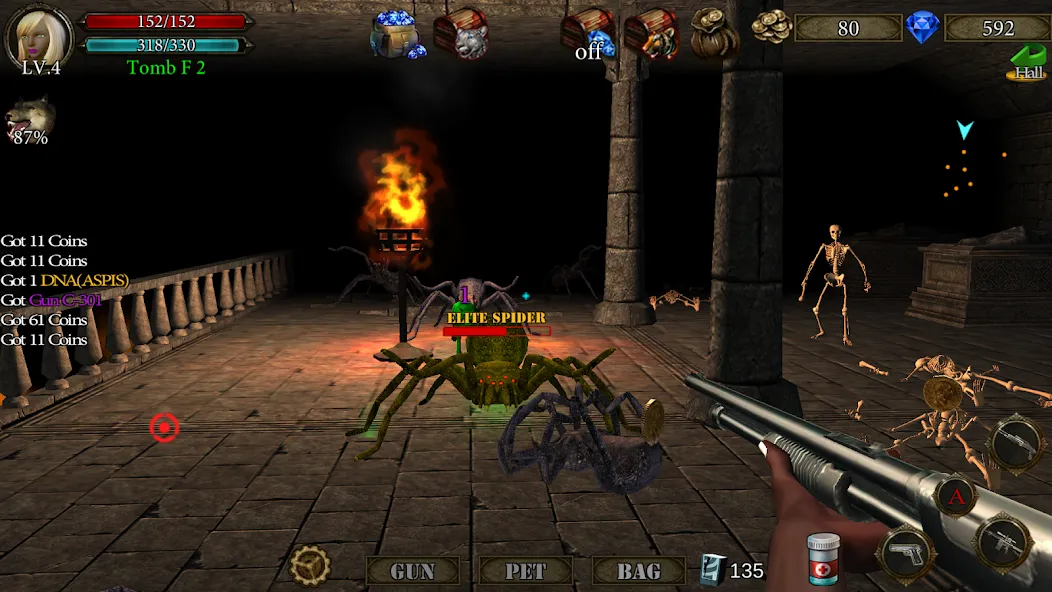 Dungeon Shooter : Dark Temple (Данжен Шутер) [МОД: Много монет, Открытые уровни и Мега MOD] Screenshot 5
