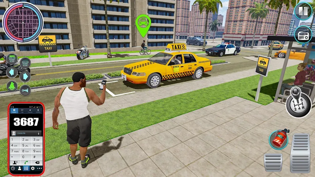 City Taxi Driving: Taxi Games [МОД: Меню, Бесконечные монеты и Открытые уровни] Screenshot 1