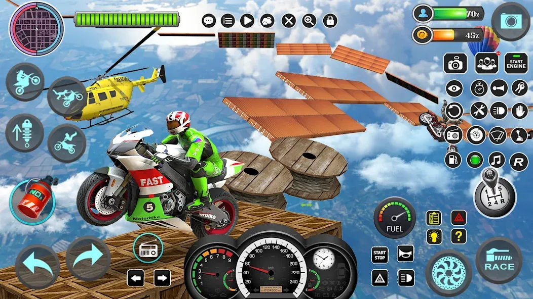 Mega Ramp Bike Stunts Games 3D [МОД: Все открыто, Дополнительные деньги и Меню MOD] Screenshot 3