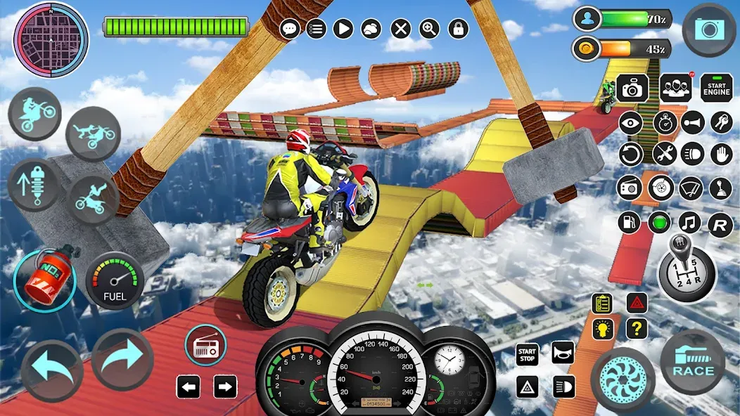 Mega Ramp Bike Stunts Games 3D [МОД: Все открыто, Дополнительные деньги и Меню MOD] Screenshot 4